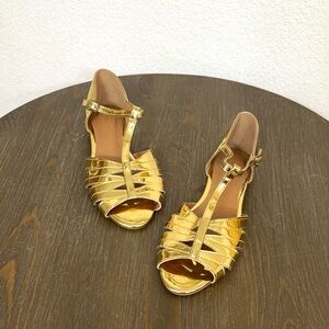 Qupid • Gold Gladiator Sandals